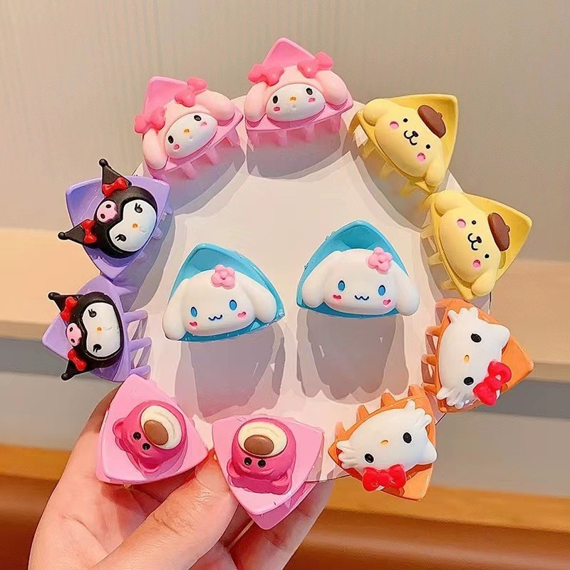 Children's Sanrio Cartoon Cat Ears Small Clip Cute Baby Hair Clip Princess Bangs Clip Hair Accessories
