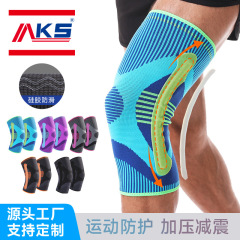 大人のランニングと登山シリコンスポーツ膝パッドスプリングサポートフィットネス機器ブルーボール滑り止め通気性膝パッド
