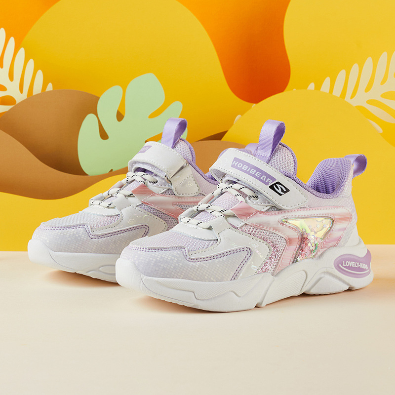 哈比熊童鞋2022春季新款网布透气中大童运动鞋时尚女童鞋现货代发