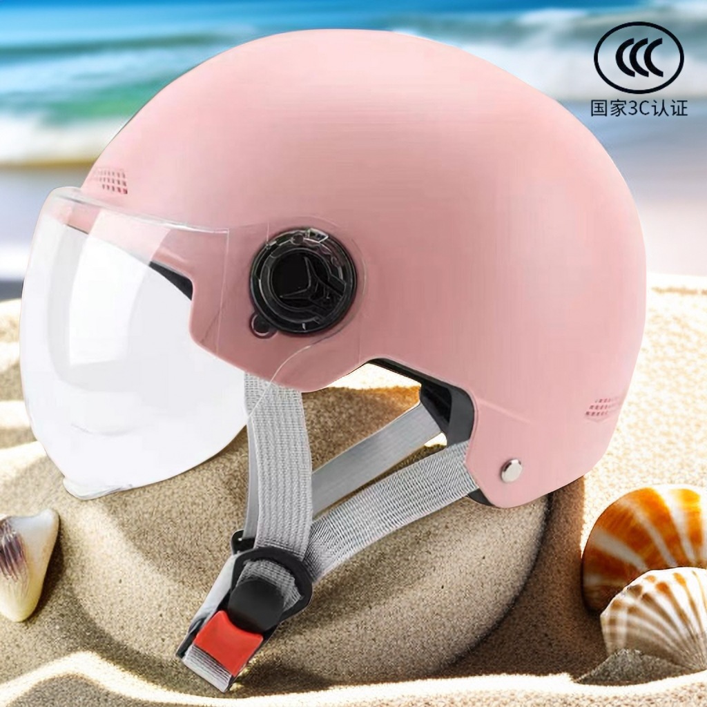 New helmet, 3C certified, comfortable and sun-protective for men and women, suitable for summer cycling, and safe for electric motorcycles, a four-season half helmet