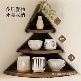 桌面水杯收纳架家用玄关杯子置物架杯架水杯咖啡杯转角置物架储物