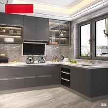 厨柜橱柜厨房家用整体石英石台面全屋一体式灶台垒德株垒德株