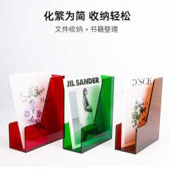 亞克力文件夾文件架辦公桌檔案筐文件架文件框收納盒置物架報刊架