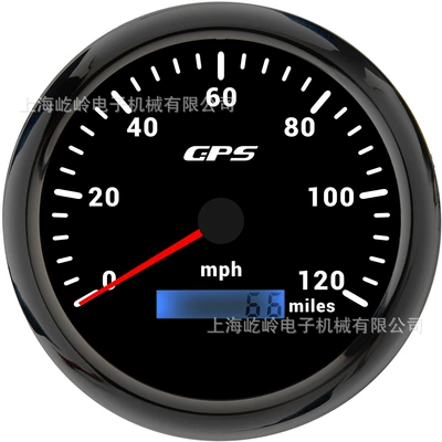GPS Speedometer Odometer Code: automobile instrument - 0-120mph-black-frame-black-bottom
