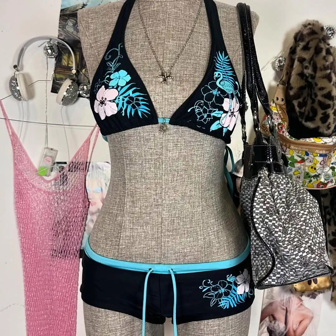 Spring Summer Y2K Slim Fit Bikini Swimwear Set Sexy European American Niche Design Trendy Spring/Summer Fashion_ecoleips.com