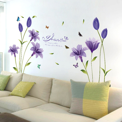 Floral Wall Decal for Bedroom Warm Room Decor Living Room Background Wall Wallpaper Self Adhesive Headboard Wall Wallpaper