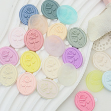 现成火漆蜡标签 浮雕玫瑰火漆印章贴纸 信封封口贴婚礼火漆封口标