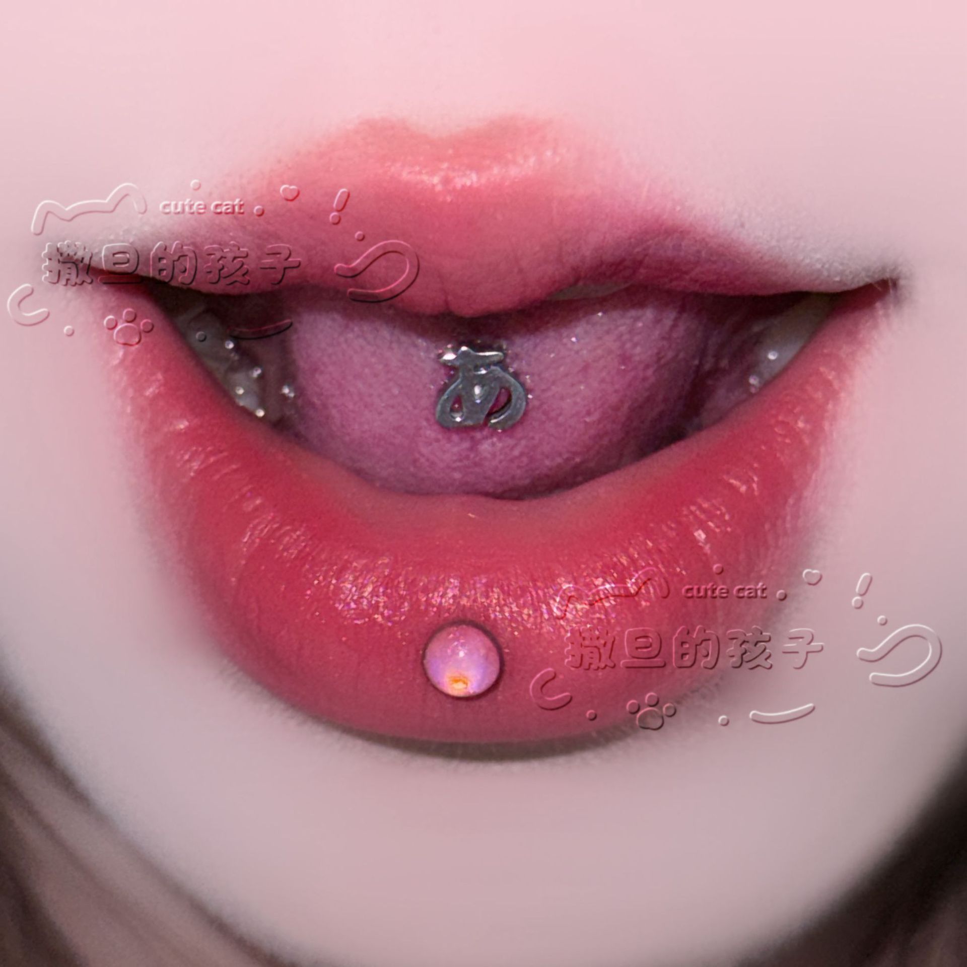 Satan's Children Subculture Tongue Ring - 16mm Bar, 1.6mm Gauge, Drinkable Tongue Nail, Titanium Steel Body Piercing Jewelry detail image 5