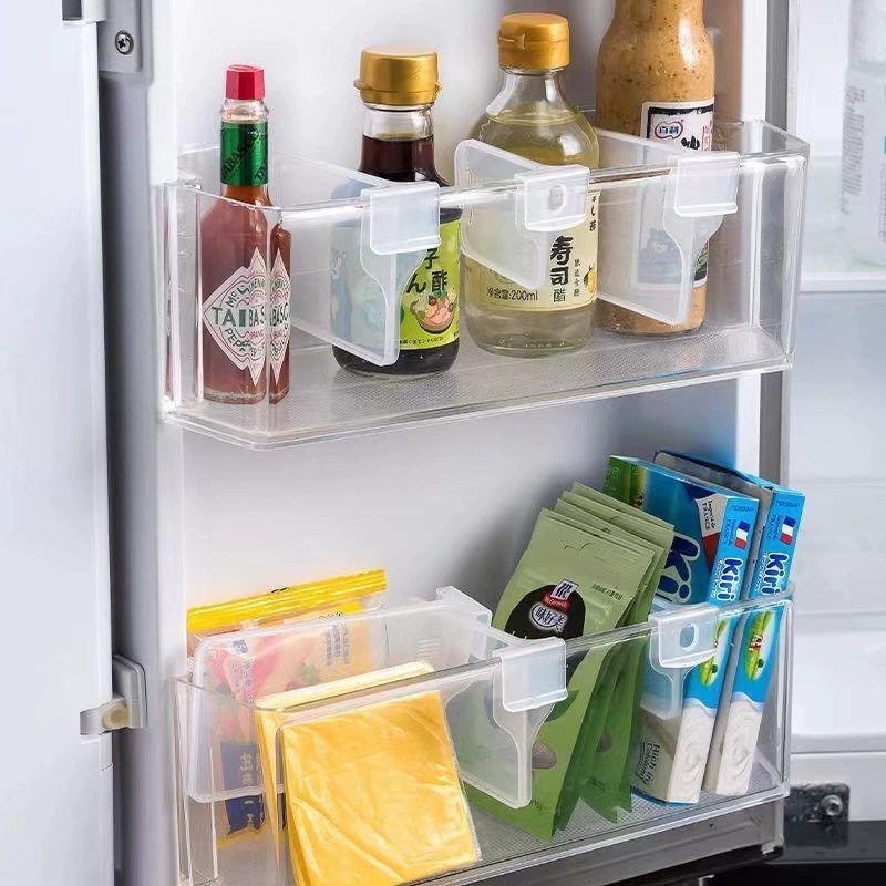Refrigerator partition clip, adjustable plastic divider clamp, transparent, 1 piece