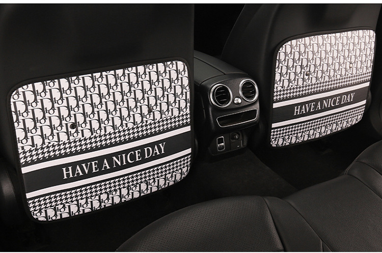 Car Anti-Kick Pad, Kidsren's Seat Back Anti-Kick Pad, Small Fragrant Camellia Rear Seat Anti-Fouling Pad, Anti-Kick and Anti-Scratch Pad