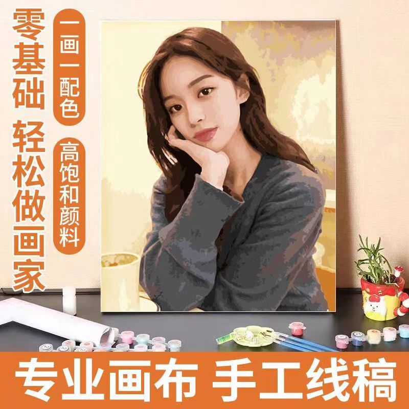 Nueva imagen real DIY pintura al óleo digital pintura al óleo pintado a mano relleno color acrílico pintura fuente fábrica al por mayor