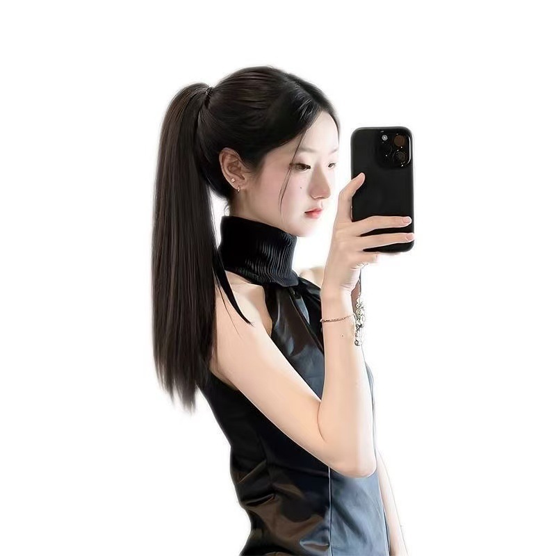 Perruca de agarre, cabello largo, cabello de caballo, cabello de simulación, cabello de caballo, cabello de agarre, cabello de cabello