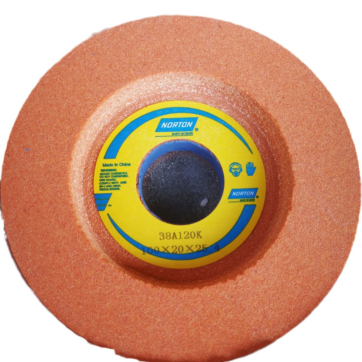批发诺顿砂轮白刚玉冲子机单面凹桔红色砂轮,38A100*20*25.4,