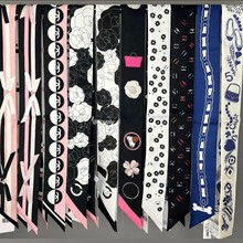 2024新款飘带小领巾丝巾女发带动物狮子小香绑包包丝带飘带束发带