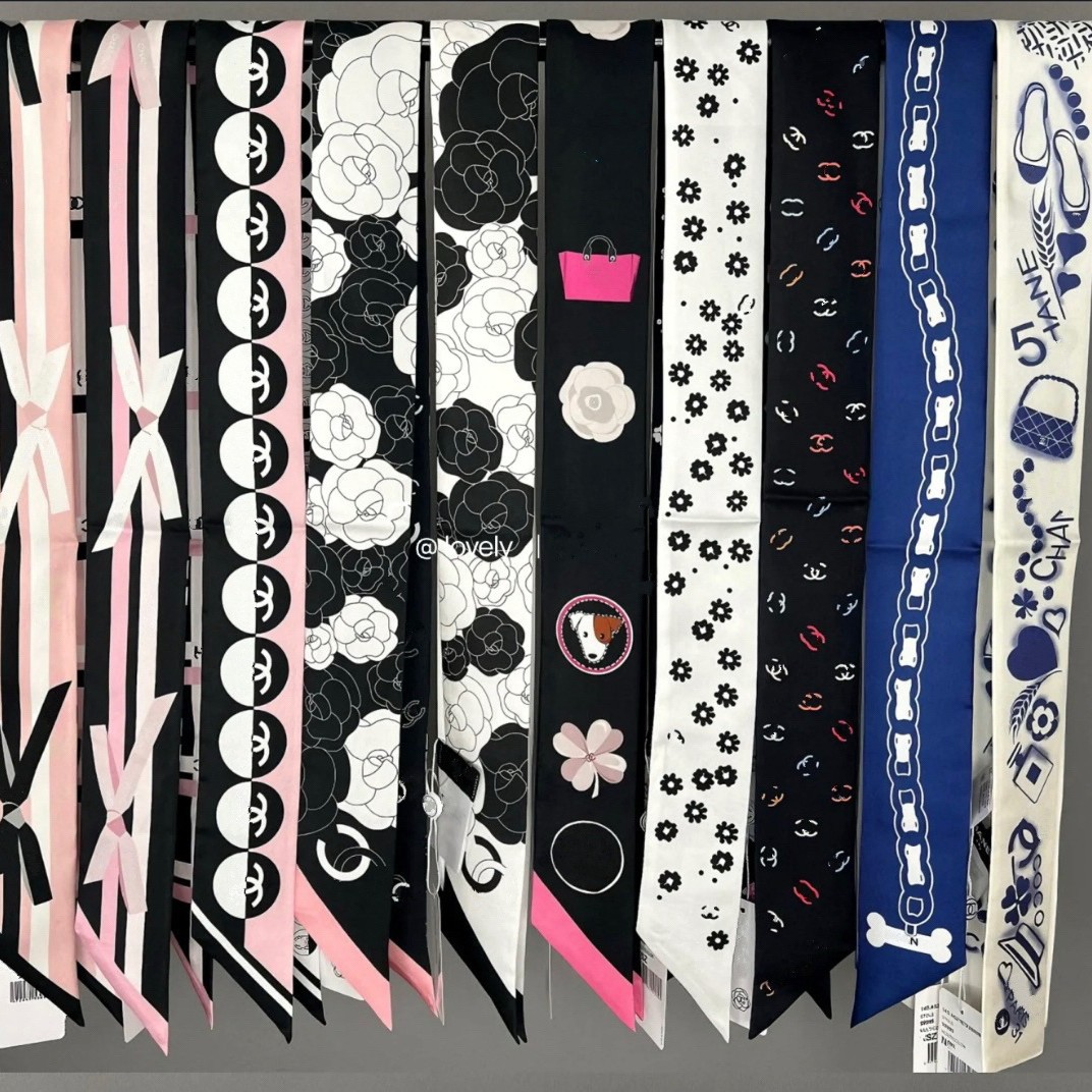 2024新款飘带小领巾丝巾女发带动物狮子小香绑包包丝带飘带束发带