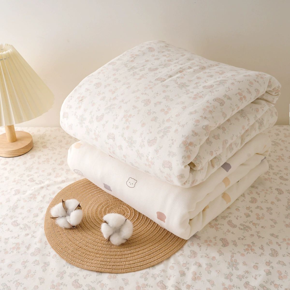 婴儿小被子春秋冬季宝宝棉花盖被儿童盖毯幼儿园午休盖被四季通用