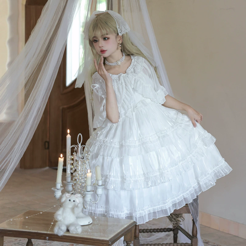 Подлинный легкий и тонкий летний шифоновый плащ, стиль Lolita, oversize