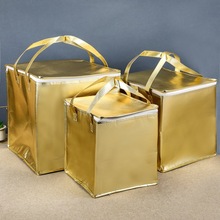 銀色現貨雙層加高生日蛋糕保溫袋內附鋁箔保熱保冷保鮮袋午餐袋