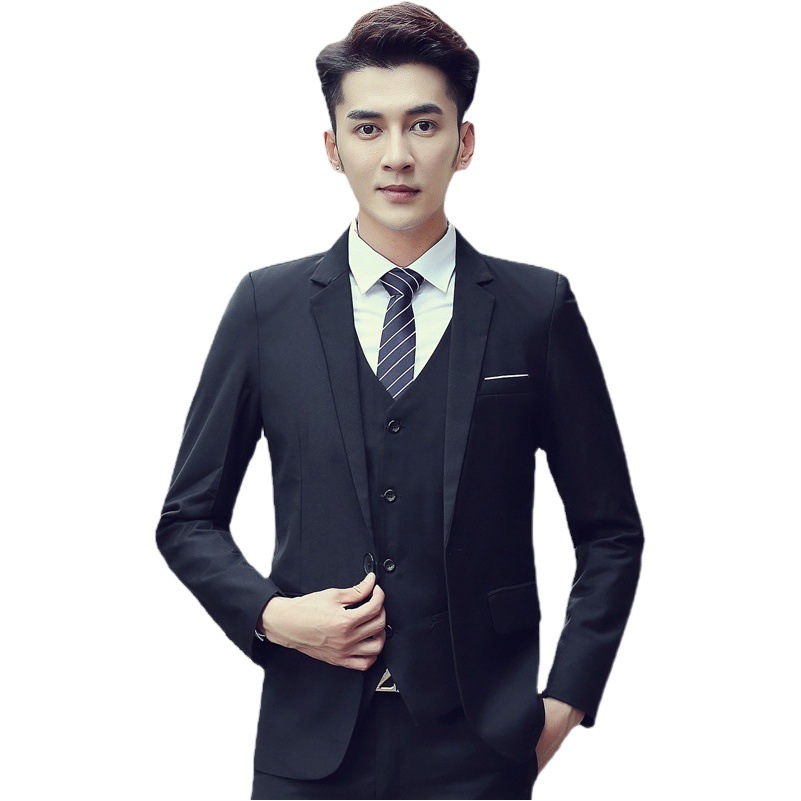 Traje traje de los hombres slim fit traje de negocios traje de tres piezas de los hombres traje de trabajo vestido de boda graduación dama de honor