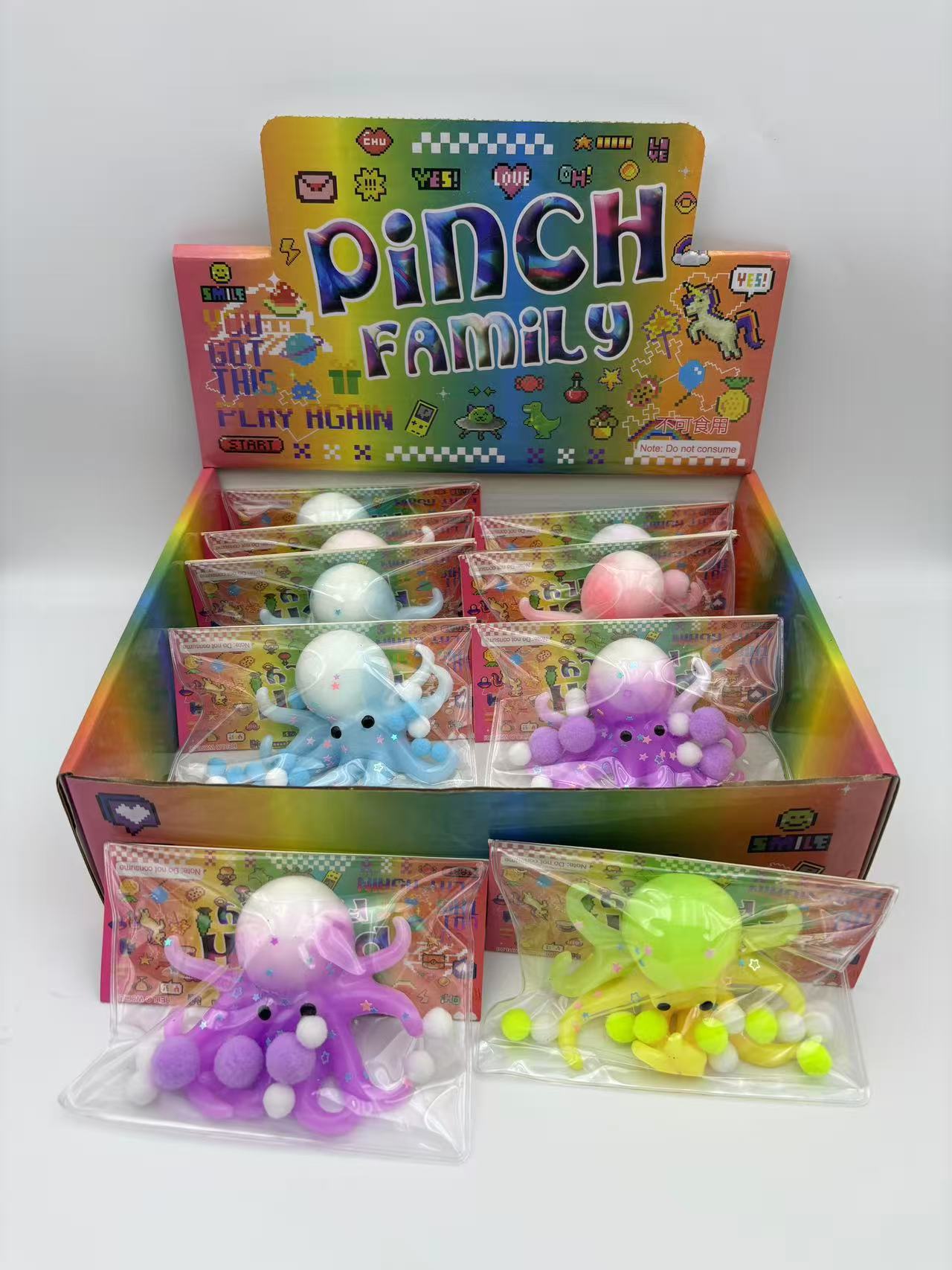 Diversión de pellizco de pulpo (color aleatorio)