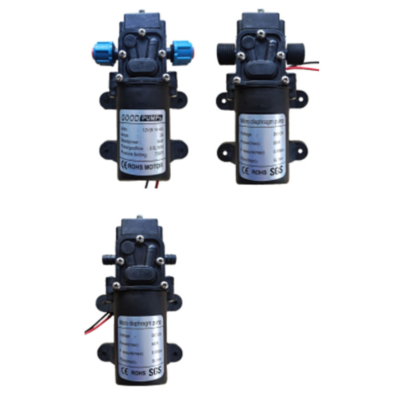 12V60W四分直流自吸喷雾水泵増压回流隔膜泵抽水泵东盟非洲货源