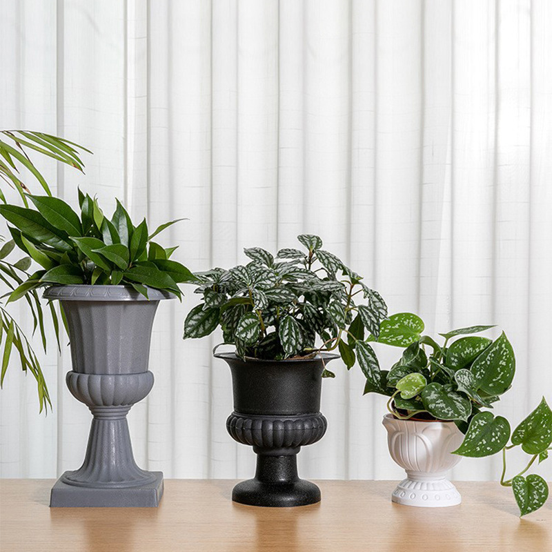 Green Plant Vase Flower Pot Decoration Roman Column Split Trophy Shape Wedding Flower Shop Matte Wholesale New Chinese Style Flowers