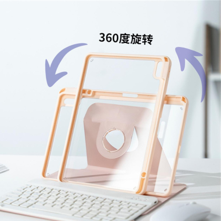 Suitable for Ipad10 11Th Generation 10.9 Bluetooth Keyboard Protective Cover 10.2 Rotating Acrylic Pen Slot Keyboard Leather Cover