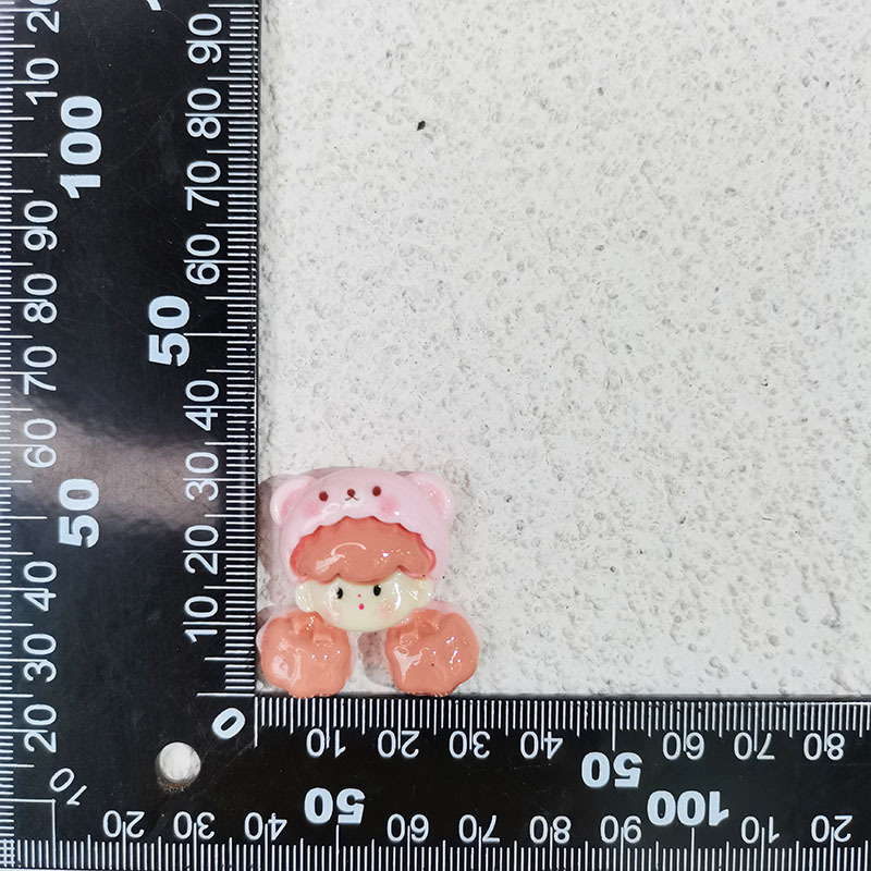 SH10302-6-Pink 모자 곰 소녀