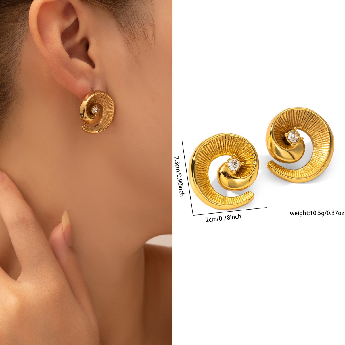 Pendientes de acero de titanio transfronterizos para mujer, lujo ligero, sentido de alta gama, temperamento retro de nicho, pendientes que no se desvanece, pendientes de todo fósforo al por mayor