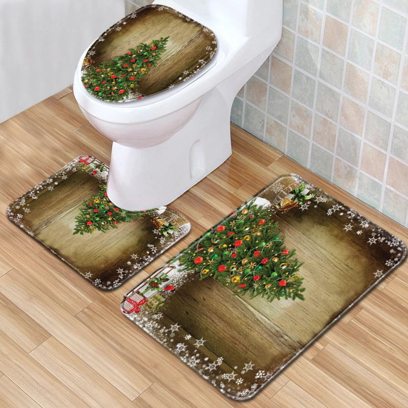 3d便器床マット浴室マットクリスマス3点セット足マットクロスボーダー電気商供給源アマゾン速売通スポット|undefined