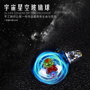 Starry Sky Ball Pendant Single Ear Double Interior Starry Sky Transparent Ball Jewelry Necklace Accessories Starry Sky Glass Pendant