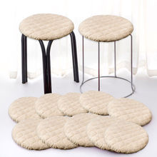 新品圆凳套罩布艺四季小圆凳垫子毛绒坐垫椅垫通用凳子套圆形饭店