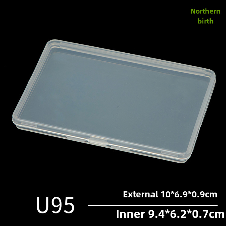 Thin transparent plastic rectangular small accessory