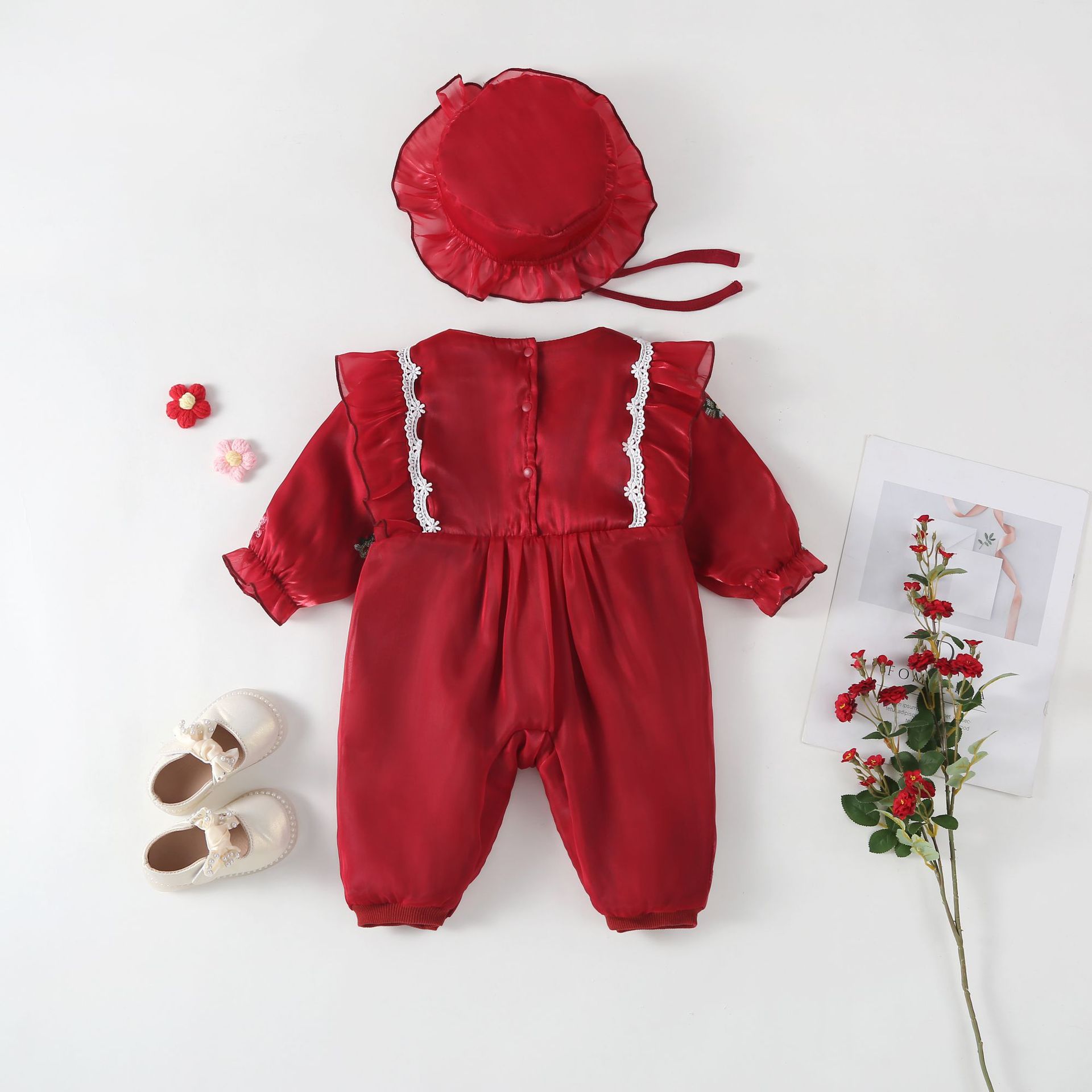 Bebé otoño mono bebé niña ropa de bebé ropa de la envoltura recién nacido un mes de edad ropa cien días princesa mameluco