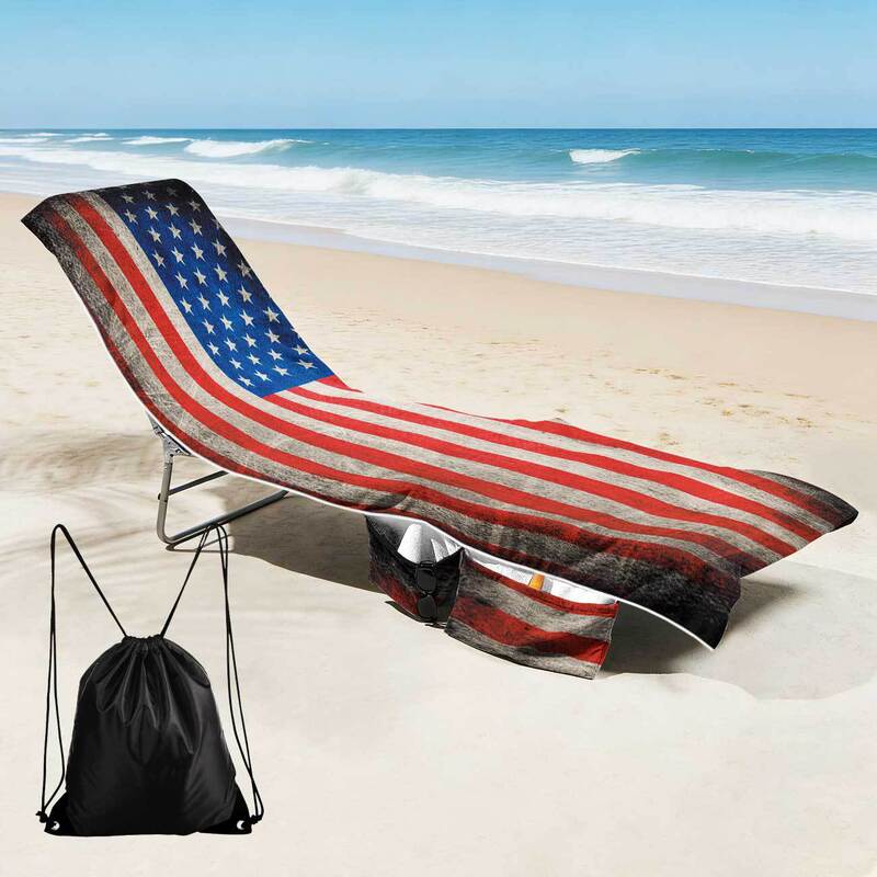 Cross-Border Exclusive Supply of Beach Chair Covers with Storage Pockets, Machine Washable Lounge Chair Covers, and Portable Drawstring Beach Towel 6 Cross-Border Exclusive Supply of Beach Chair Covers with Storage Pockets, Machine Washable Lounge Chair Covers, and Portable Drawstring Beach Towel 6