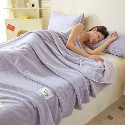 2026爆款三角针华夫格毛毯|ru