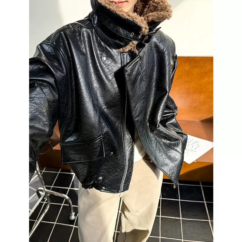 90绒皮衣羽绒外套2025冬新款气质翻领毛领羽绒服外套皮衣女252191