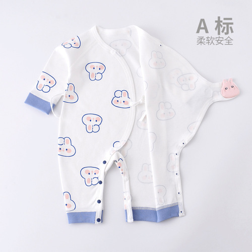 Baby Butterfly Robe Pure Cotton Monk's Robe Spring and Autumn Style Rabbit Year Little Rabbit Boneless Newborn Bodysuit