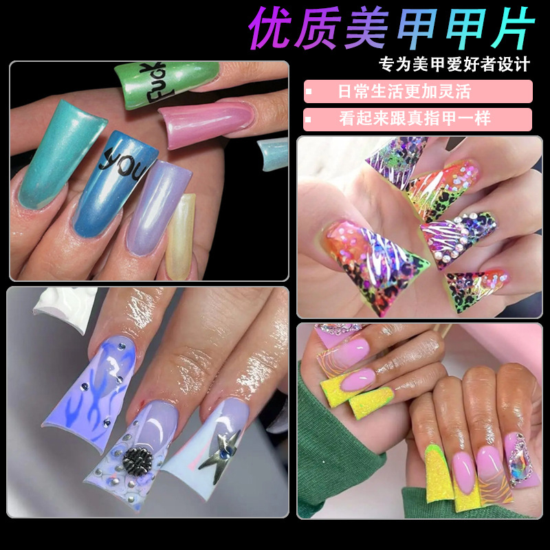 Ventas transfronterizas en caliente 500 piezas nuevas piezas de uñas de boca de pato, piezas de uñas en forma de abanico calientes en Europa y América.