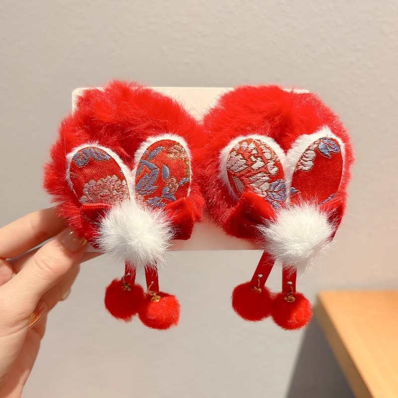 Año Nuevo accesorios para el cabello para niños arco de bordilla pinzas de cabello para niñas vestidos festivos vestidos chinos toques de cabello para niñas joyas de tarjetas de cabello