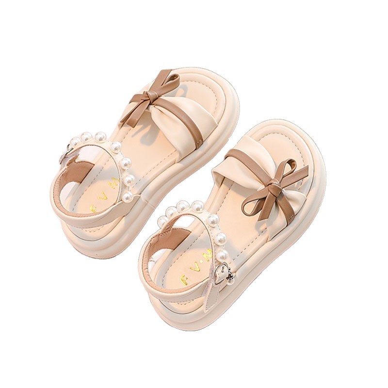 Niñas sandalias de dedos abiertos 2026 verano nuevo estilo de moda para niños zapatos de playa para niños zapatos princesa de perlas image 6