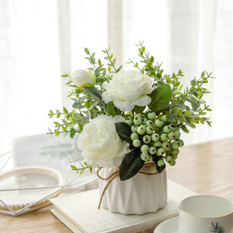 Flores, plantas, flores, flores en maceta, decoración interior, escritorio de sala de estar, flores falsas, flores secas, ramo de flores image 1