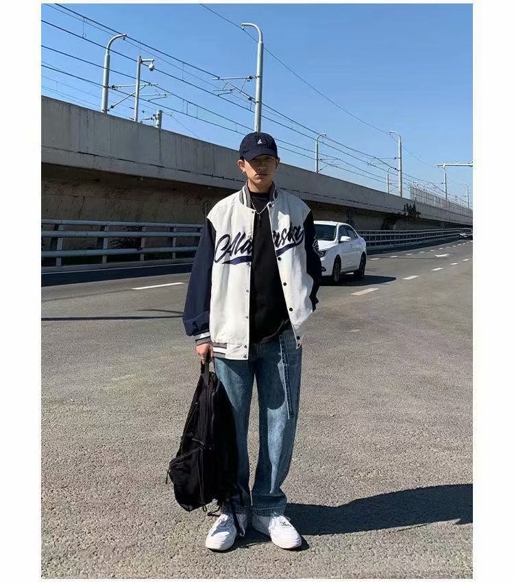 Baseball-Trikot 2023 Frühling Amerikanische Modemarke Farbe passende Coup Lose Student Trend Casual Mantel Herren_voghion.com