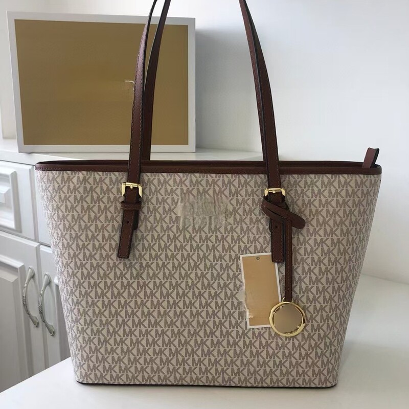 Mk Shopping Bag Women's 2024 New Genuine Leather Women's Bag Large Capacity Single Shoulder Women's High-End Commuter Cowhide Tote Bag