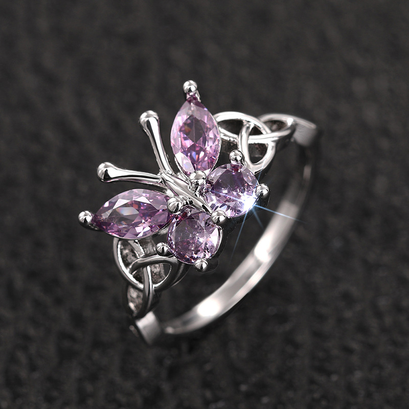 Butterfly Pattern Wholesale Jewelry Elegant Classic Style Butterfly Copper Rings