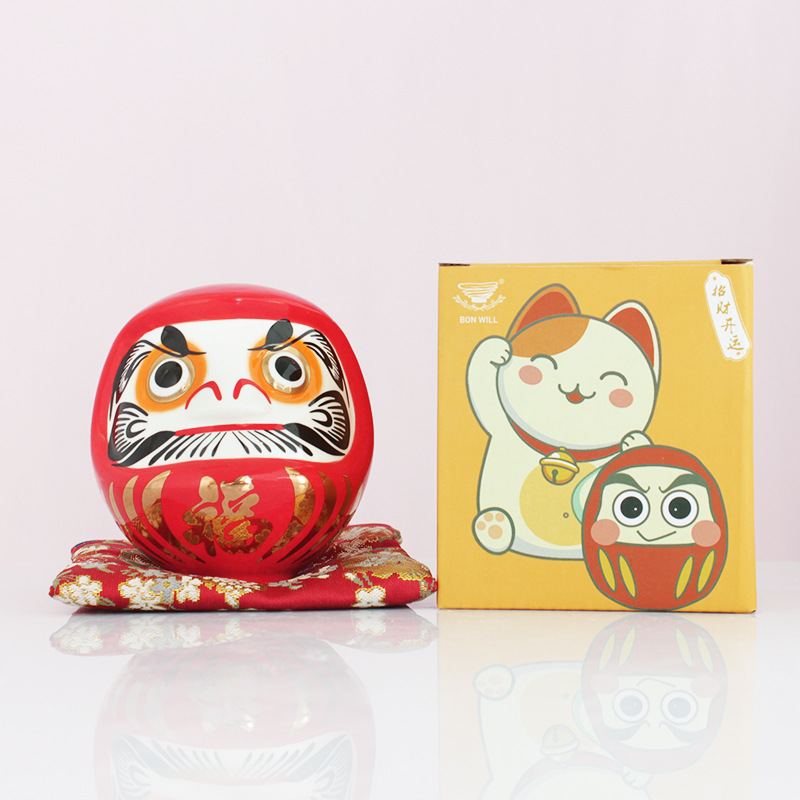 Adornos de cerámica creativa, origen japonés, bendición, fortuna, Damo tumbler, significado, regalo afortunado