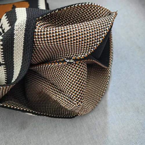 Korean ins bag bear bag knitted bag original niche personality tote bag open trend women's bag