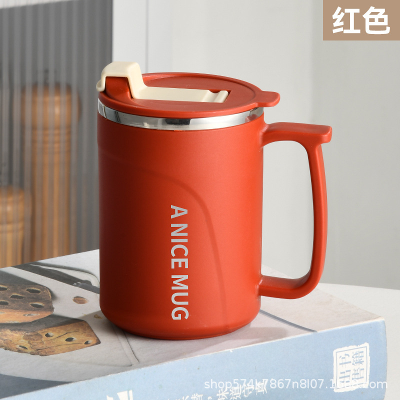 304不锈钢马克杯高颜值办公室便携水杯带盖带茶漏咖啡杯开业礼品|undefined