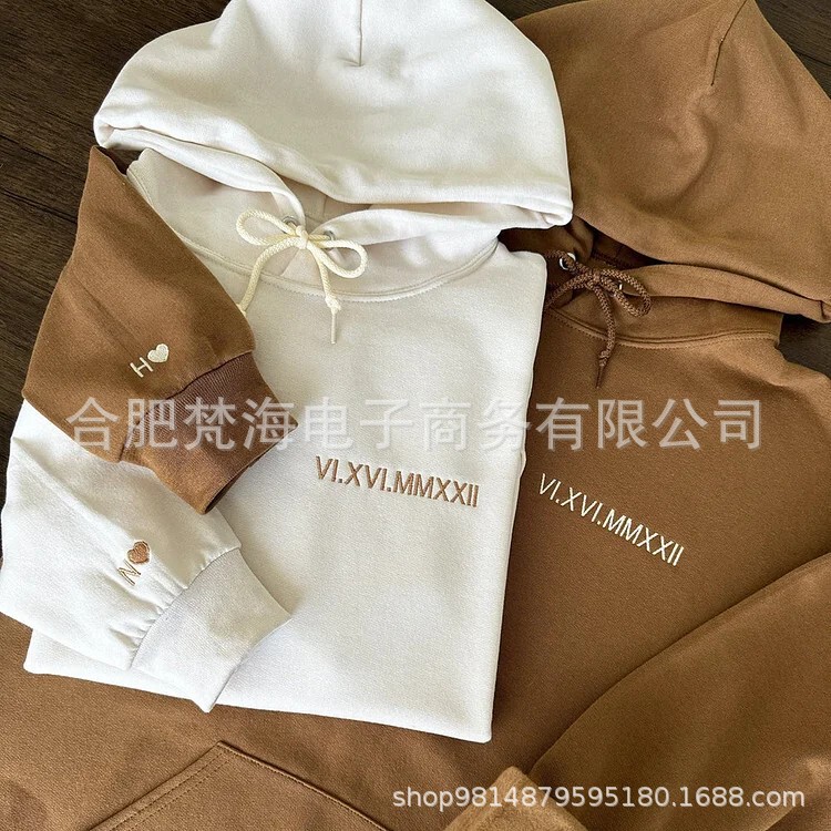 Etsy Cross-Border Independent Site Hot-Selling Roman-Style Embroidered Sweatshirt, One Piece Custom-Made Etsy Cross-Border Independent Site Hot-Selling Roman-Style Embroidered Sweatshirt, One Piece Custom-Made