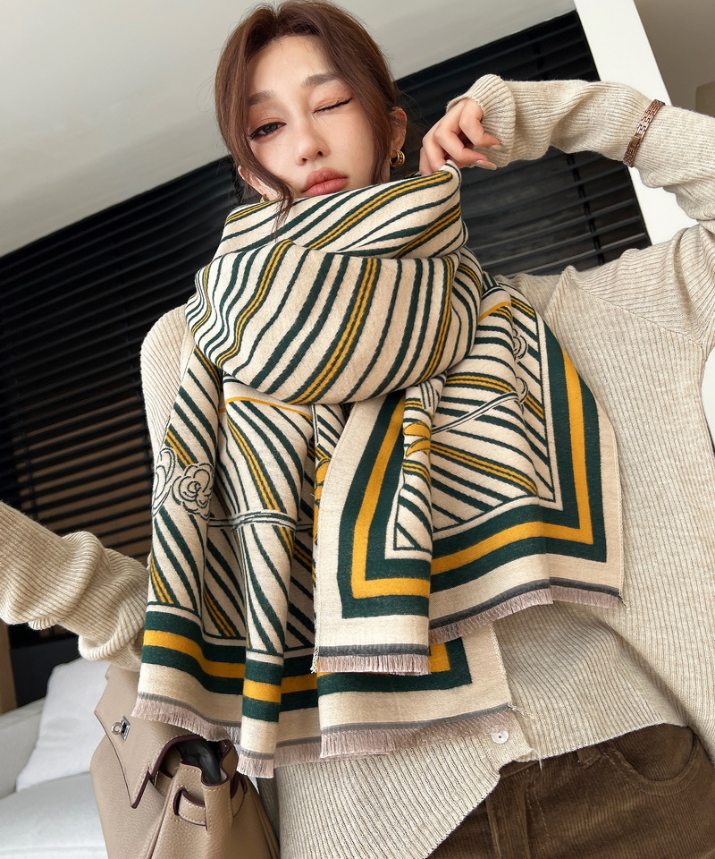 Bufanda de imitación cachemir para mujer chal cálido de invierno_voghion.com